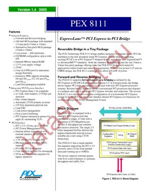 PEX8111-BB66BC-F datasheet  